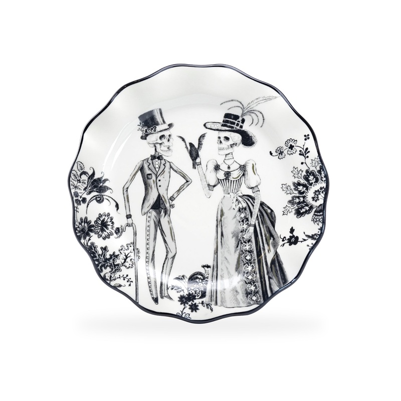 8.5″ Halloween Victorian Skeletons Dessert/Salad Plate