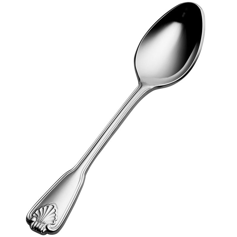 Bon Chef S2016 Shell 5″ 18/10 Stainless Steel Demitasse Spoon – 12/Pack