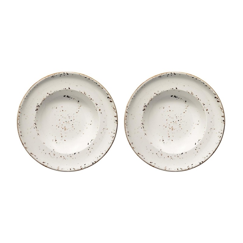 Grain dia.11.75″ h:2.5″ 19 oz. Round Decorated Porcelain Bowl (Set of 2)