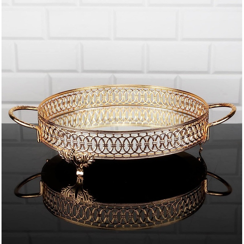 Handmade Decorative Fancy Serving Tray with Handle