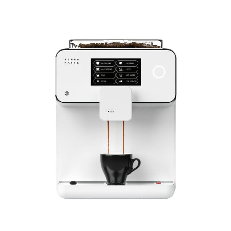 Terra Kaffe TK-01 Super Automatic Espresso, Cappuccino, & Latte Machine (White) – OPEN BOX (4237)