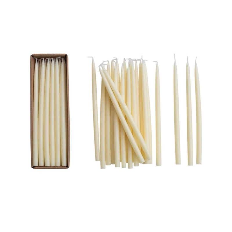 Thin Taper Candle, Ivory, Box of 24