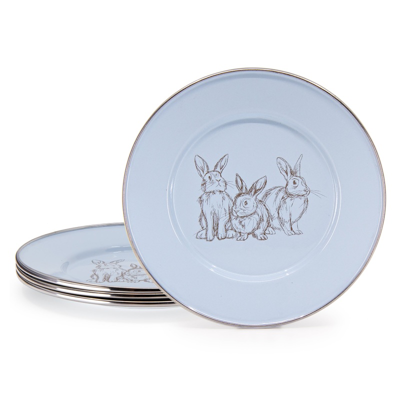 Blue Bunnies Child Plates – Set of 4