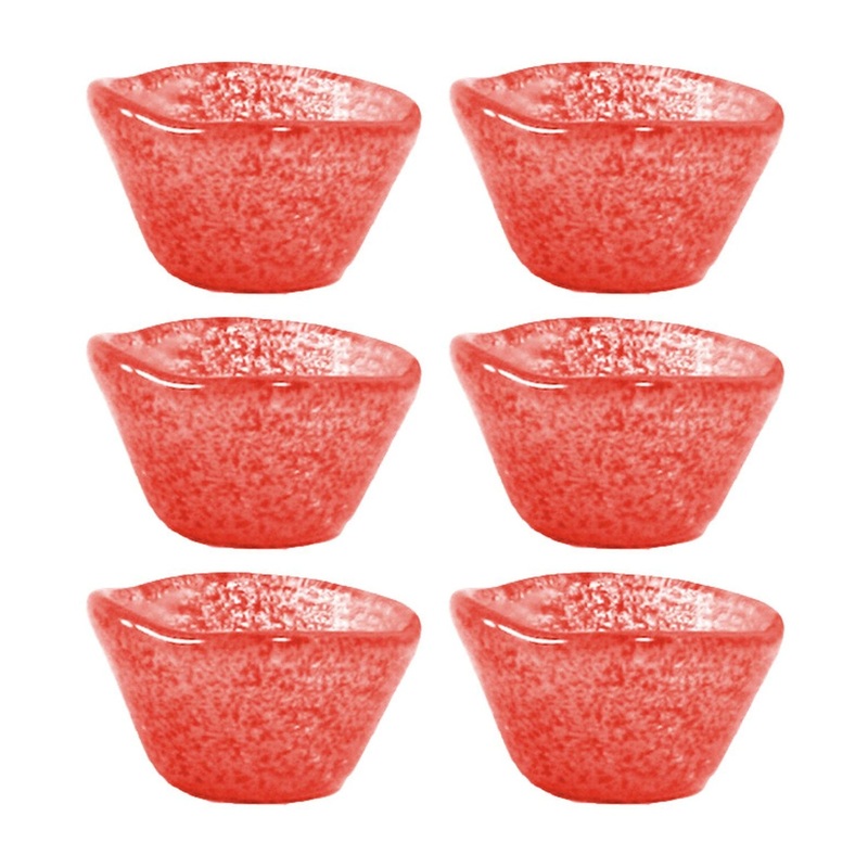 Glass Dinnerware dia.2.75″ h:1.5″ 2 oz. Round Red Glass Ramekin (Set of 6)