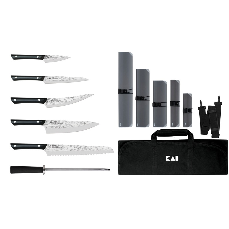 Kai Pro – 7 Pc. Culinary Knife Set w/Knife Roll