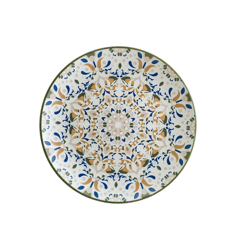 Tenango dia.8.25″ Round Decorated Porcelain Plate (Set of 4)