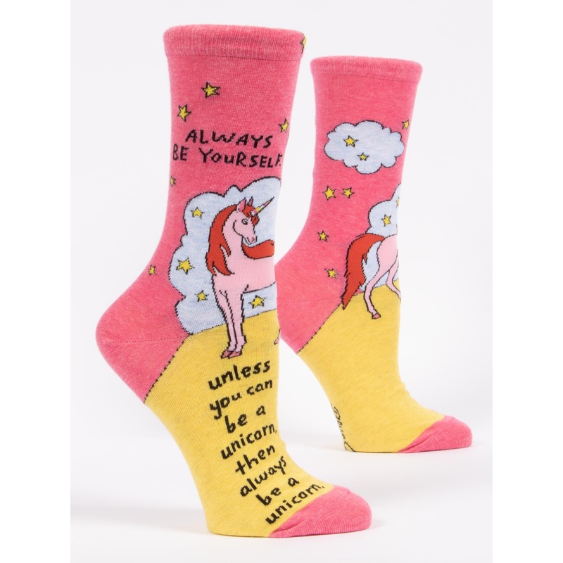 Blue Q Women’s Crew Socks – Always Be Yourself, Unless You Can be a Unicorn