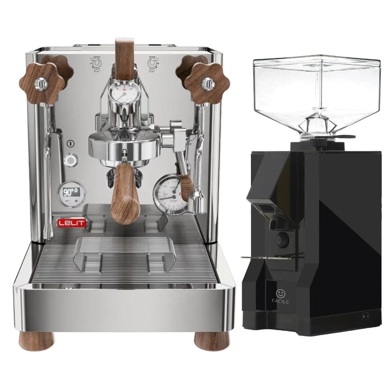 Lelit Bianca 3 PL162T Espresso Machine and Eureka Mignon Facile Grinder Black Bundle