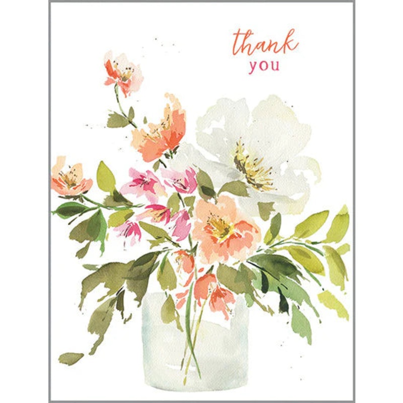 Thank you card – Peach Bouquet