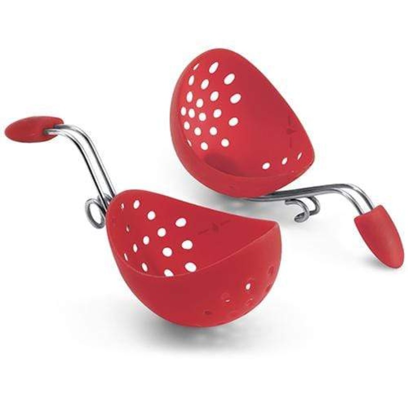 Cuisipro Red Silicone Egg Poacher Set of 2