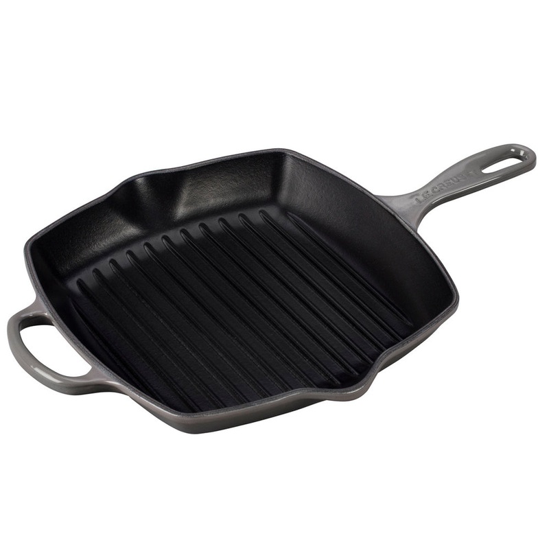 Le Creuset 10.25″ Signature Square Skillet Grill – Oyster