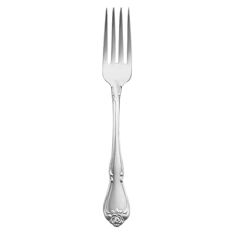 Oneida 2552FRSF Arbor Rose 7 3/8″ 18/10 Stainless Steel Extra Heavy Weight Dinner Fork – 12/Pack