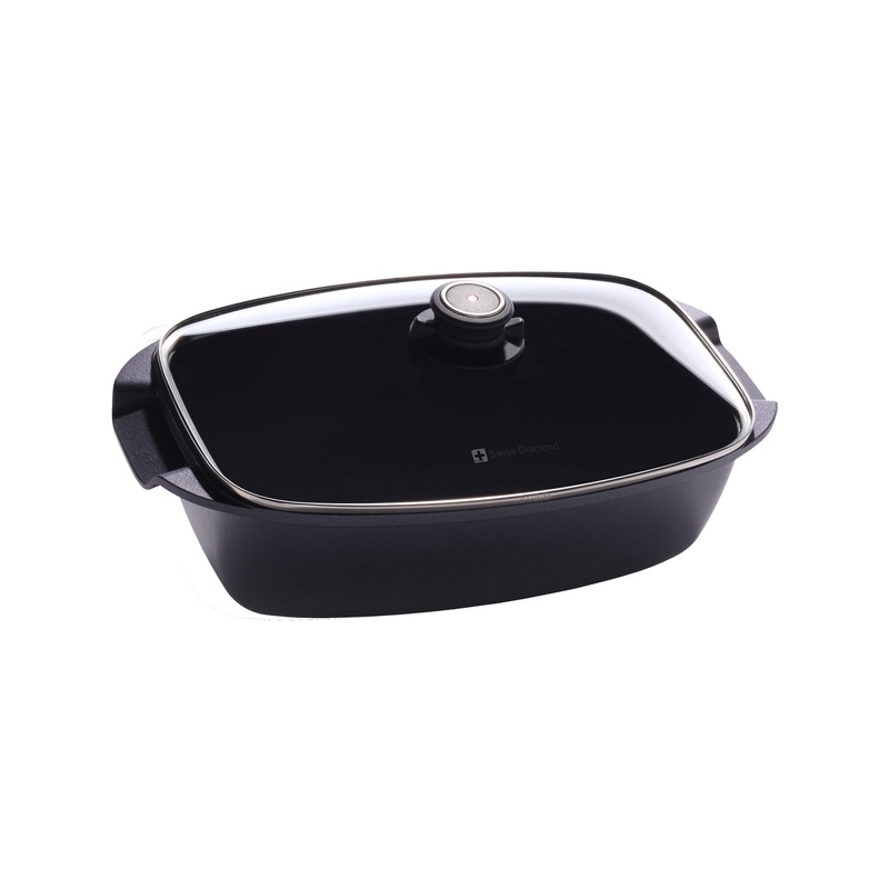 Swiss Diamond – 8.3″ x 13″ Roaster w/Glass Lid