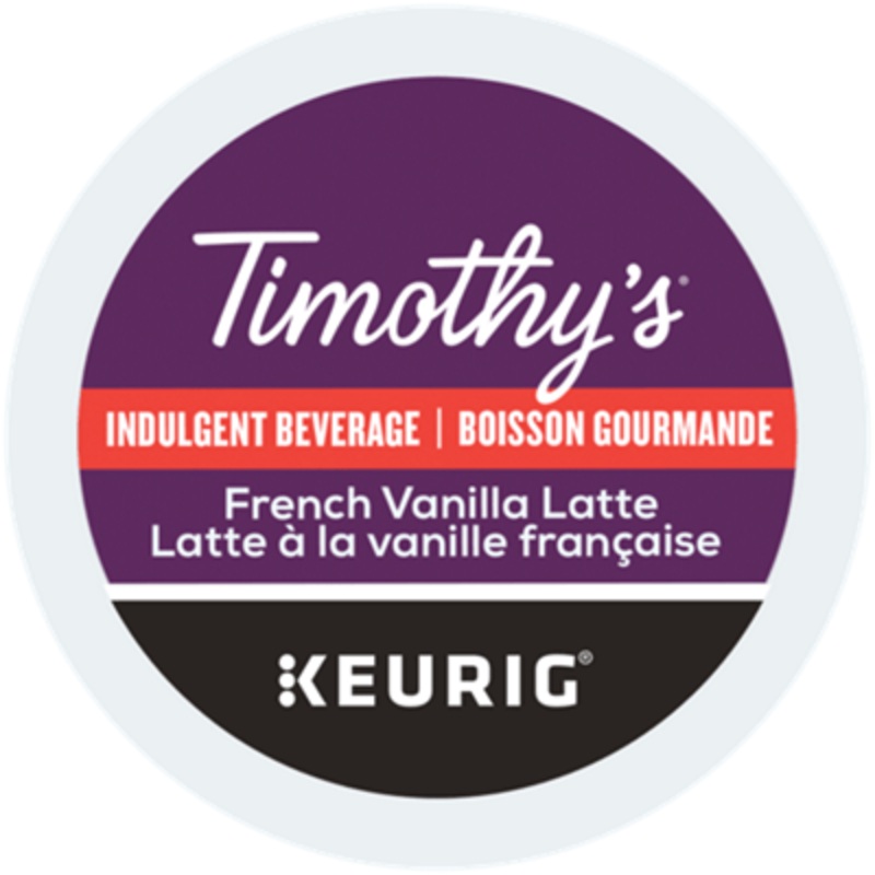 Timothys Indulgence French Vanilla Latte K-Cup Pods (Case of 96)
