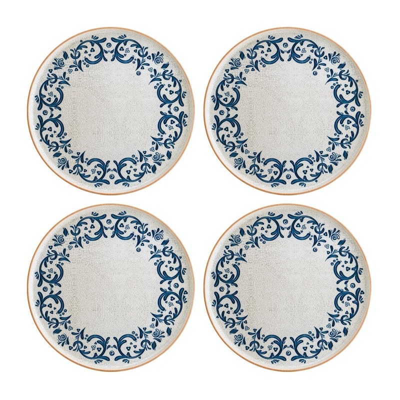 Viento dia.8.75″ Round Decorated Porcelain Plate (Set of 4)