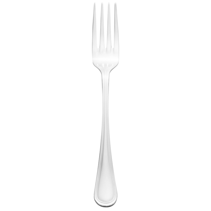 Walco 71051S Marcie 8 1/8″ 18/0 Stainless Steel Heavy Weight Short European Table Fork – 12/Pack