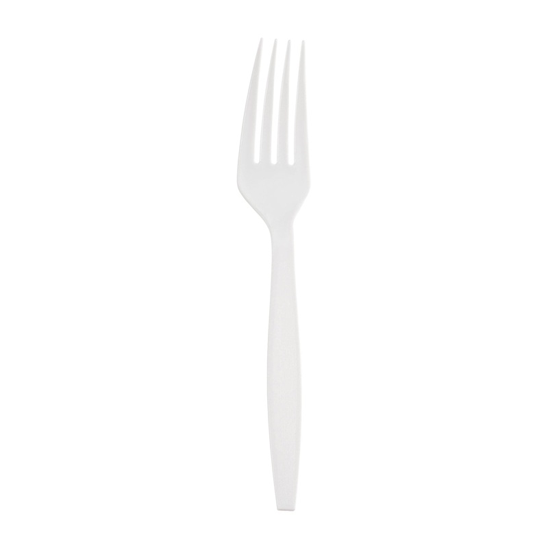 White Plastic Disposable Forks