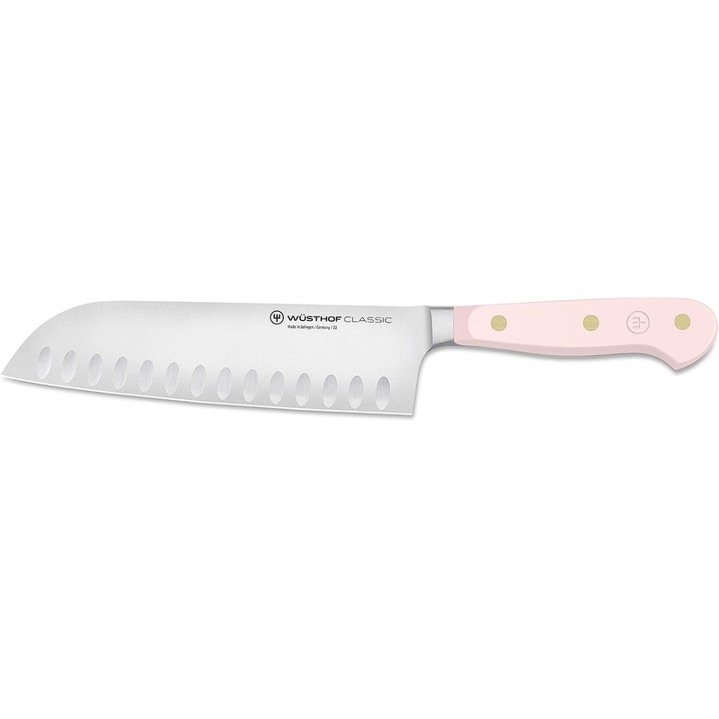 Wusthof Classic Pink Himalayan Salt – 7″ Santoku Knife w/Hollow Edge