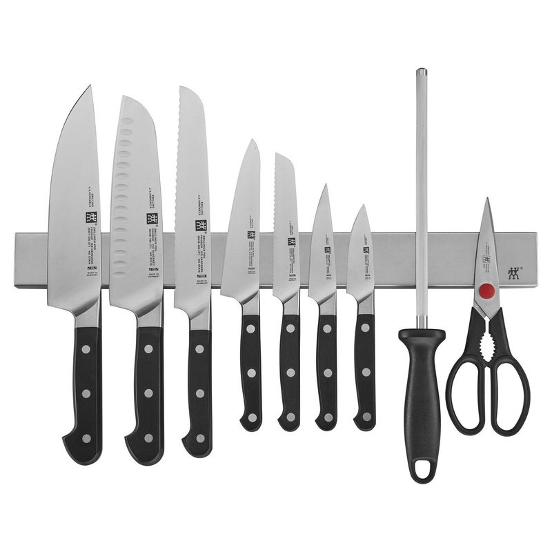 Zwilling Pro 10-Piece Knife Set with Stainless Magnetic Knife Bar