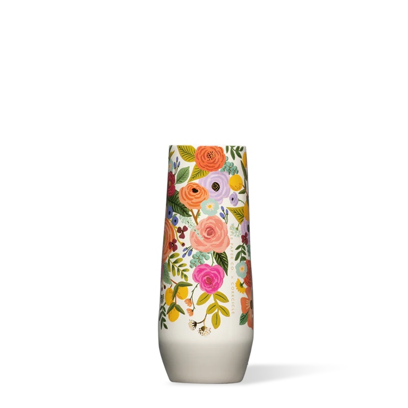 Corkcicle Rifle Paper Co.Stemless Flute- Garden Party Cream