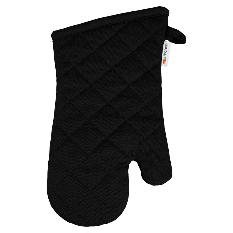 MU Kitchen 100% Cotton Terry-Lined Oven Mitt, 13-Inch