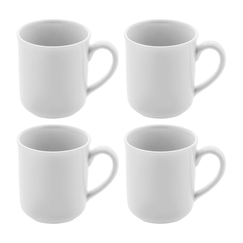 Porcelain Delta-Coupe dia.3.25″ h:3.5″ 10 oz. Round White Porcelain Mug (Set of 4)