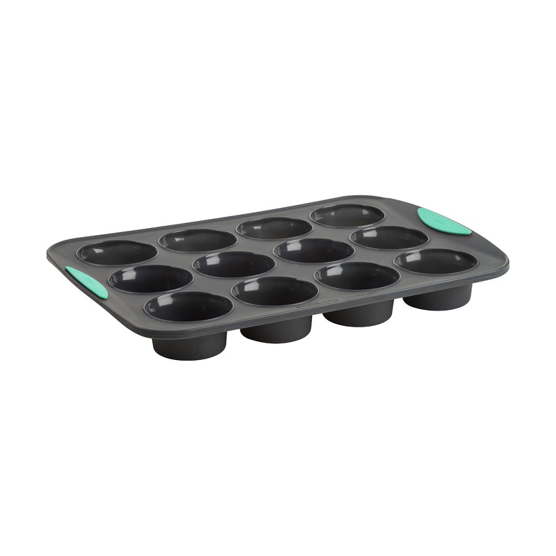 Trudeau Structure Silicone 12 Cavity Muffin Pan, Mint