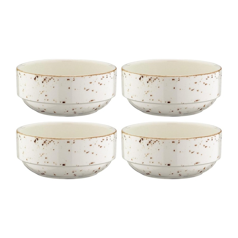 Grain dia.5.5″ h:2.5″ 17 oz. Round Decorated Porcelain Bowl (Set of 4)