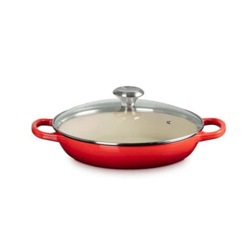 Le Creuset – 2.25 Qt. Signature Braiser with Glass Lid – Cerise (Promo)