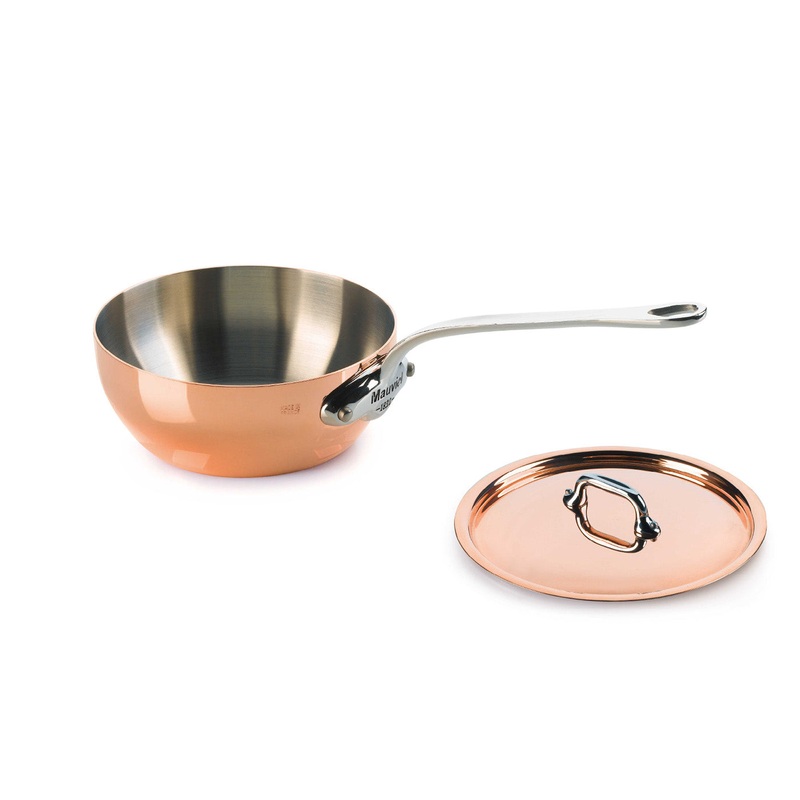 Mauviel M’Heritage M’150s 0.9 qt. Curved Splayed Saute & Lid Stainless Handle
