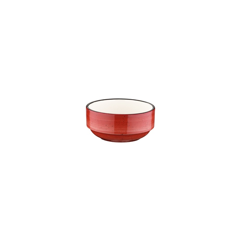 Passion dia.4.75″ h:2″ 12 oz. Round Red Porcelain Bowl (Set of 4)