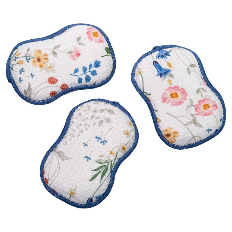 Reusable Sponges (Set of 3) – Multicolor Serenity Floral