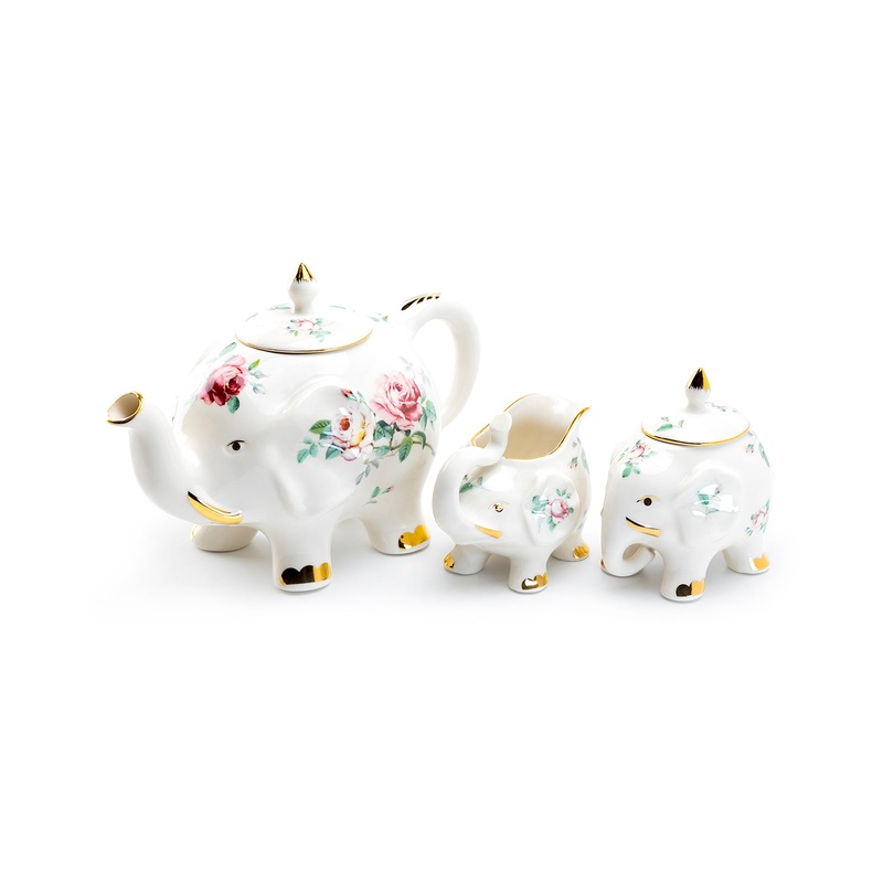 Rose Elephant Fine Porcelain Tea Set