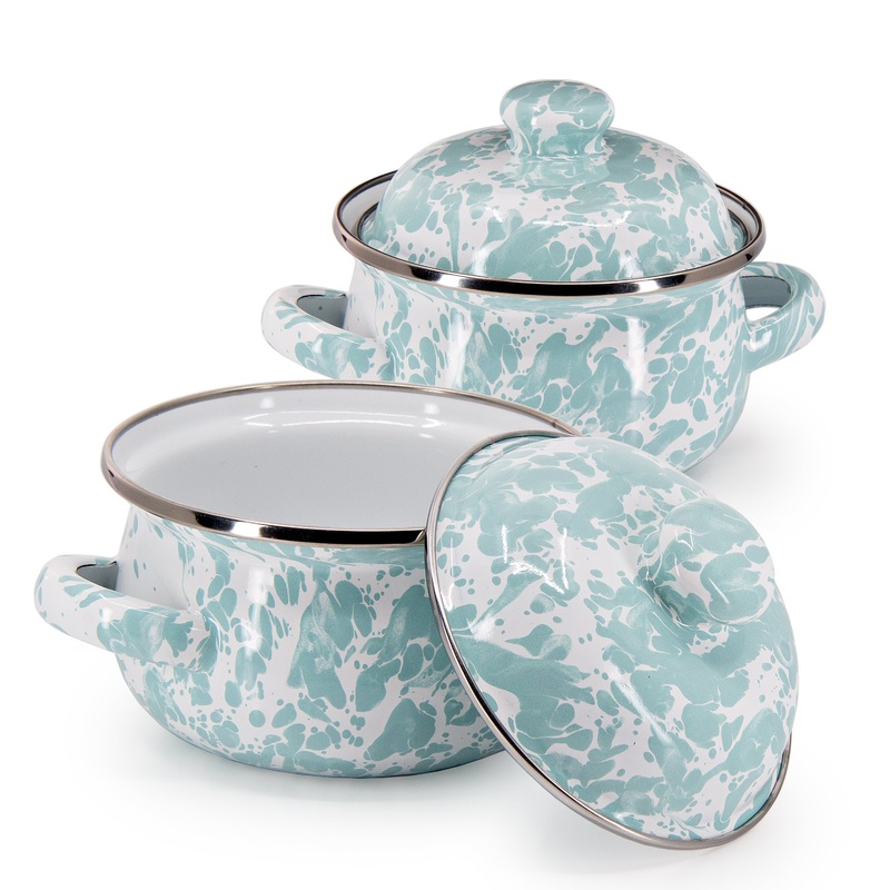 Sea Glass Swirl Petite Tureens – Set of 2