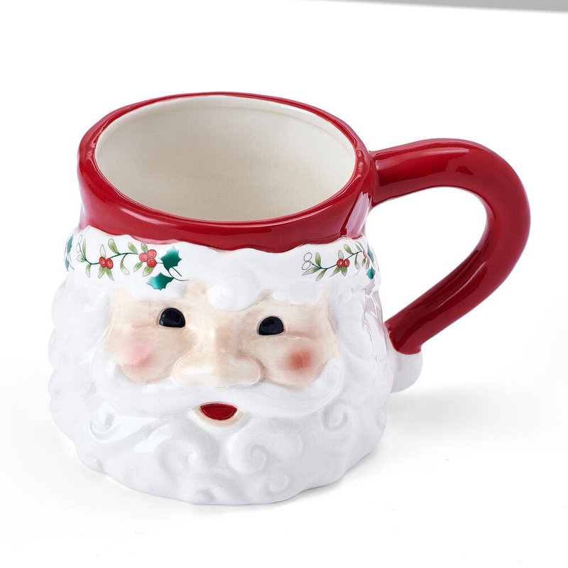 Winterberry Santa Figural Mug