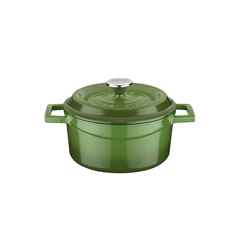 Cast Iron dia.5.5″ h:2″ 26 oz. Round Green Cast Iron Dutch Oven