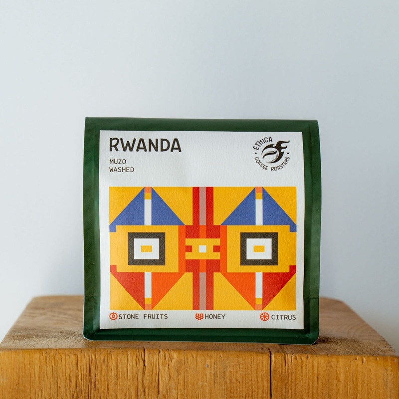 Ethica Coffee Roasters Rwanda Muzo Washed Whole Bean Coffee (1kg / 2.2lb)