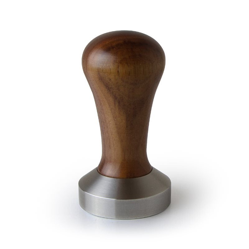 Flat Stainless Coffee Tamper  51mm Italian Walnut Handle