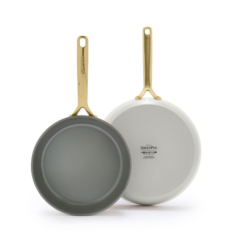 GP5 Colors Ceramic Nonstick 9.5″ and 11″ Frypan Set with Champagne Handles | Cloud Cream