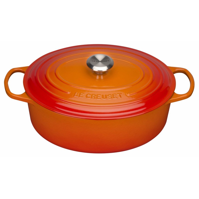 Le Creuset 6 3/4 Qt. Signature Oval Dutch Oven w/Stainless Steel Knob – Flame- Personalized Engraving Available
