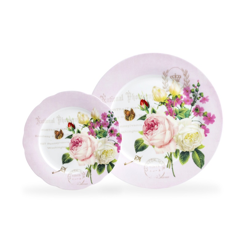 Liz’s Rose Garden Bone China Dessert/Dinner Plate