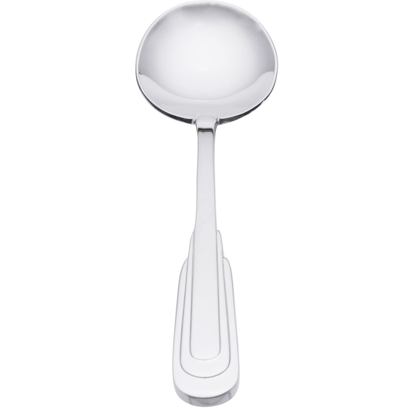 Oneida Cityscape 6 1/8″ 18/10 Stainless Steel Flatware Bouillon Spoon – 12/Pack