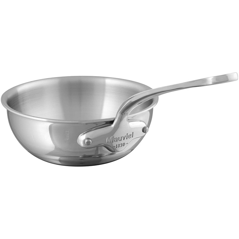 Mauviel M’Cook Stainless Steel Curved Splayed Saute Pan, 11 Inch