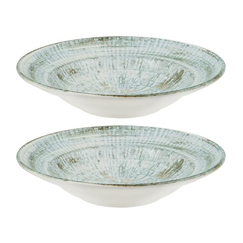 Odette dia.10.75″ h:2.25″ 16 oz. Round Decorated Porcelain Bowl (Set of 2)