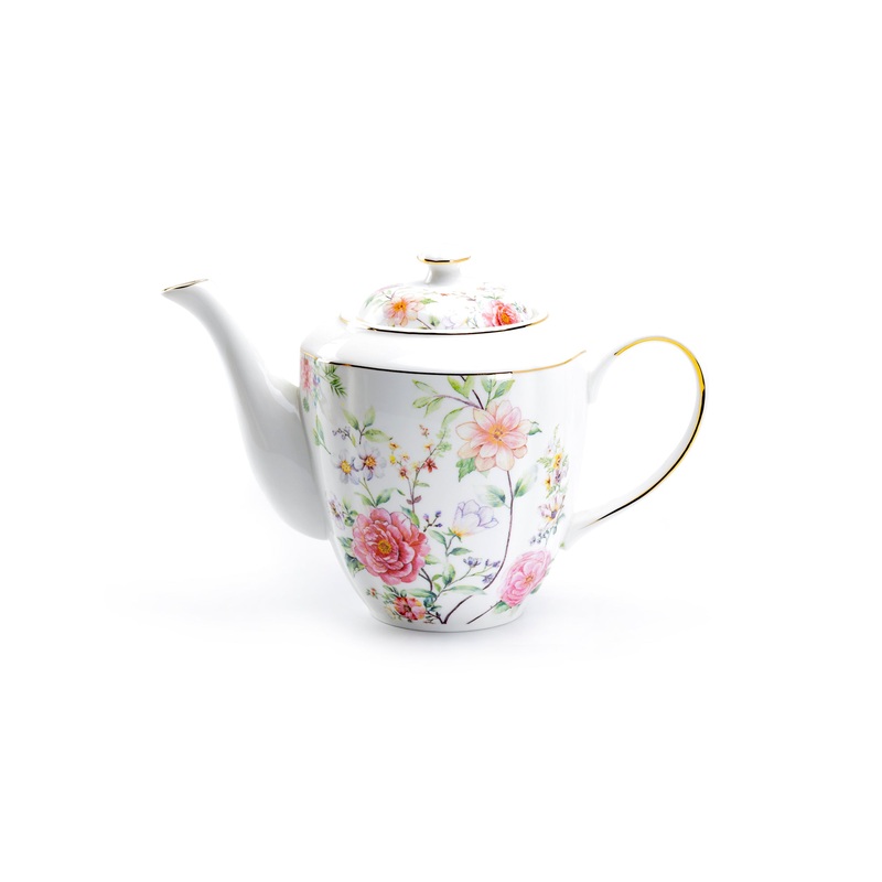 Pink Camellia Fine Porcelain Teapot