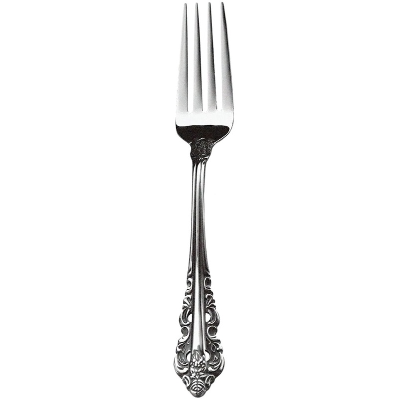 Walco 6805FS Classic Baroque 7 5/8″ 18/10 Fieldstone Finish Stainless Steel Extra Heavy Weight Dinner Fork – 12/Pack