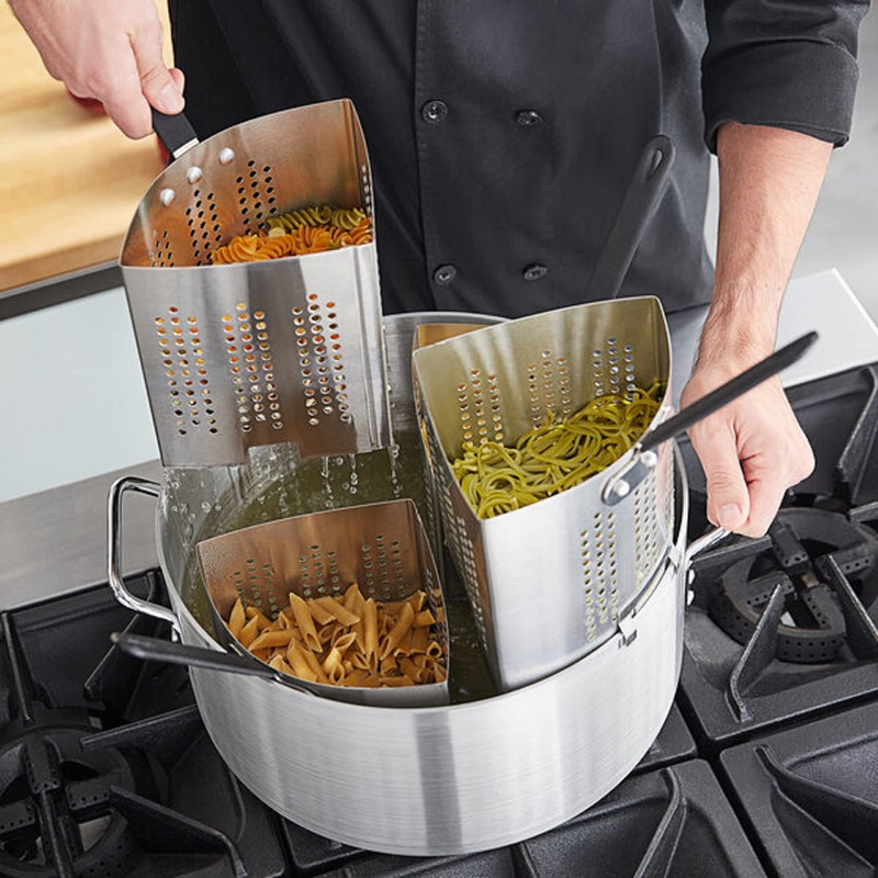 20 Qt. Aluminum Pasta Cooker with 4 Stainless Steel Inserts Set – Pasta Pot Pasta Cooker Strainer Basket Multipurpose Pasta Cookware for Spaghetti Vegetable Blanching Home Kitchen