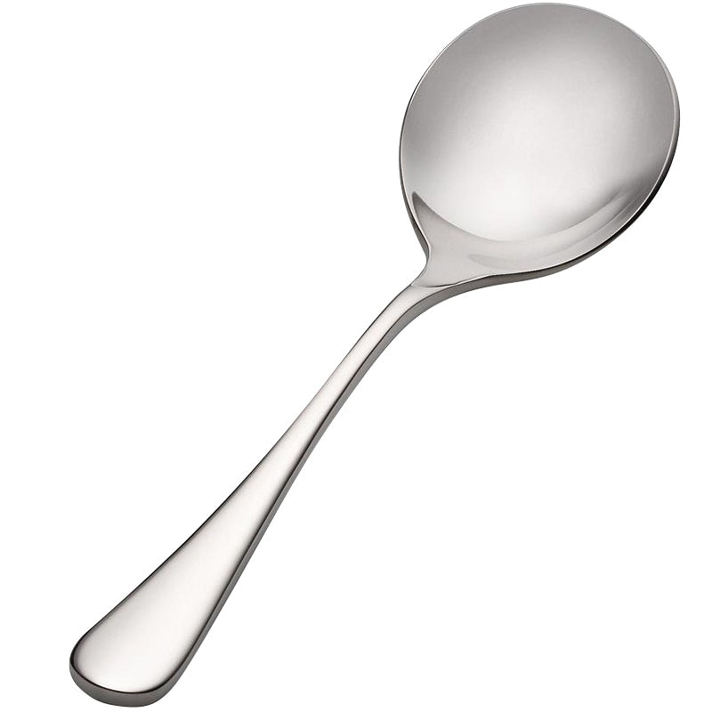 Bon Chef S4001 Como 6 3/8″ 18/10 Stainless Steel Extra Heavy Bouillon Spoon – 12/Pack