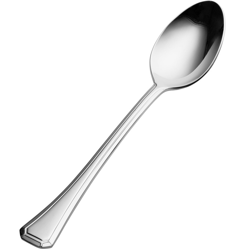 Bon Chef S504 Prism 9 3/16″ 18/10 Stainless Steel Extra Heavy Tablespoon / Serving Spoon – 12/Pack