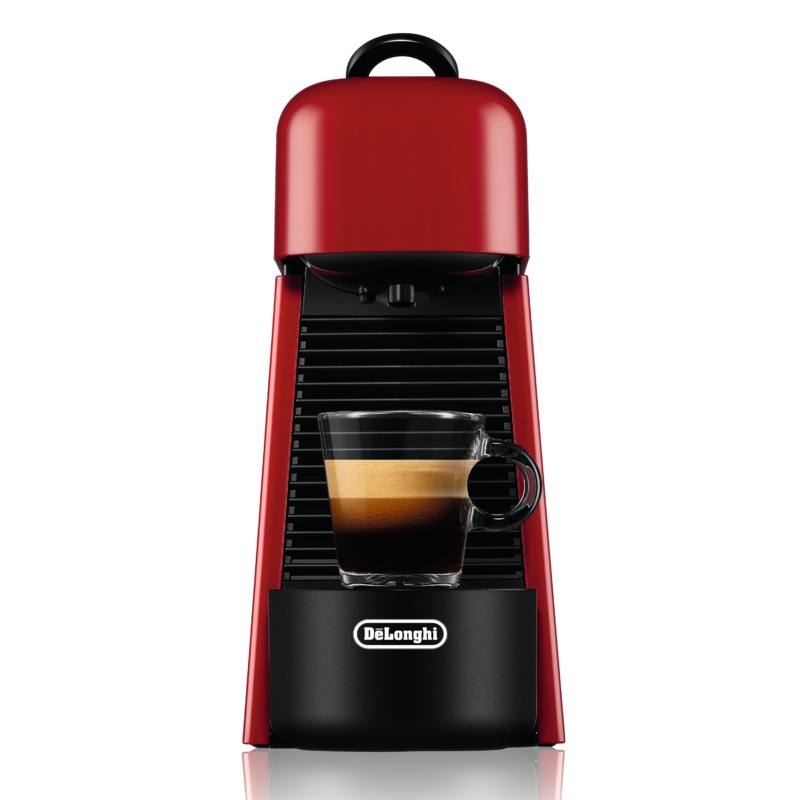 Nespresso Essenza Plus Espresso Machine by DeLonghi with Aeroccino – Red